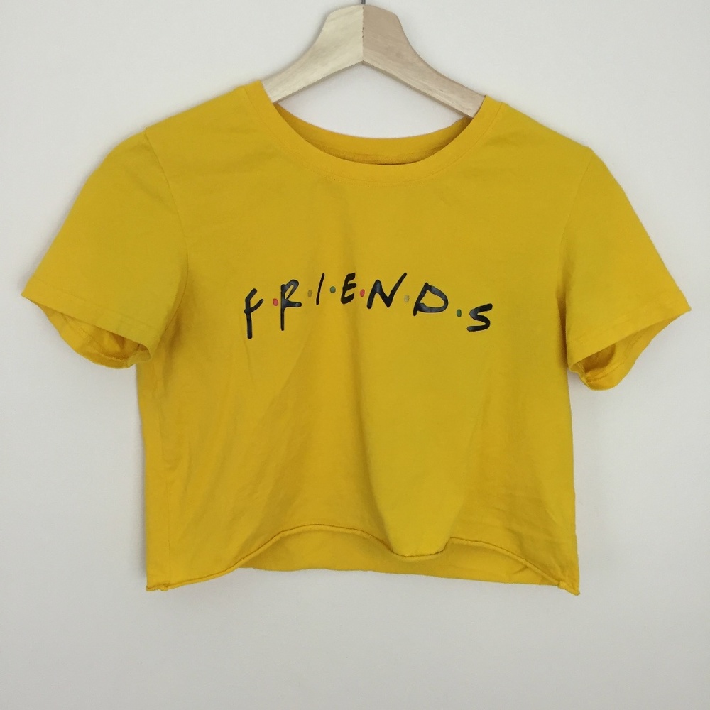 FRIENDS Yellow Graphic Tee Crop Top